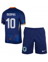 Holandsko Memphis Depay #10 Venkovní dres pro děti ME 2024 Krátký Rukáv (+ trenýrky)